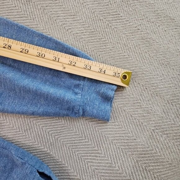 Polo by Ralph Lauren Two Button Henley Men's Size Medium Heathered Blue LS EUC - Picture 16 of 16